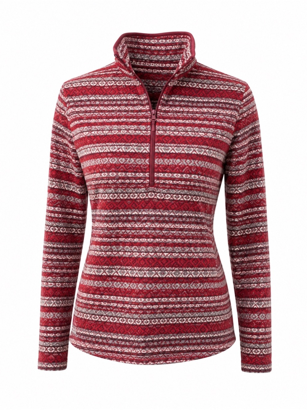 Woolrich Red 1/2 Zip Mock Neck Pullover Womens Size Small  100% Cotton